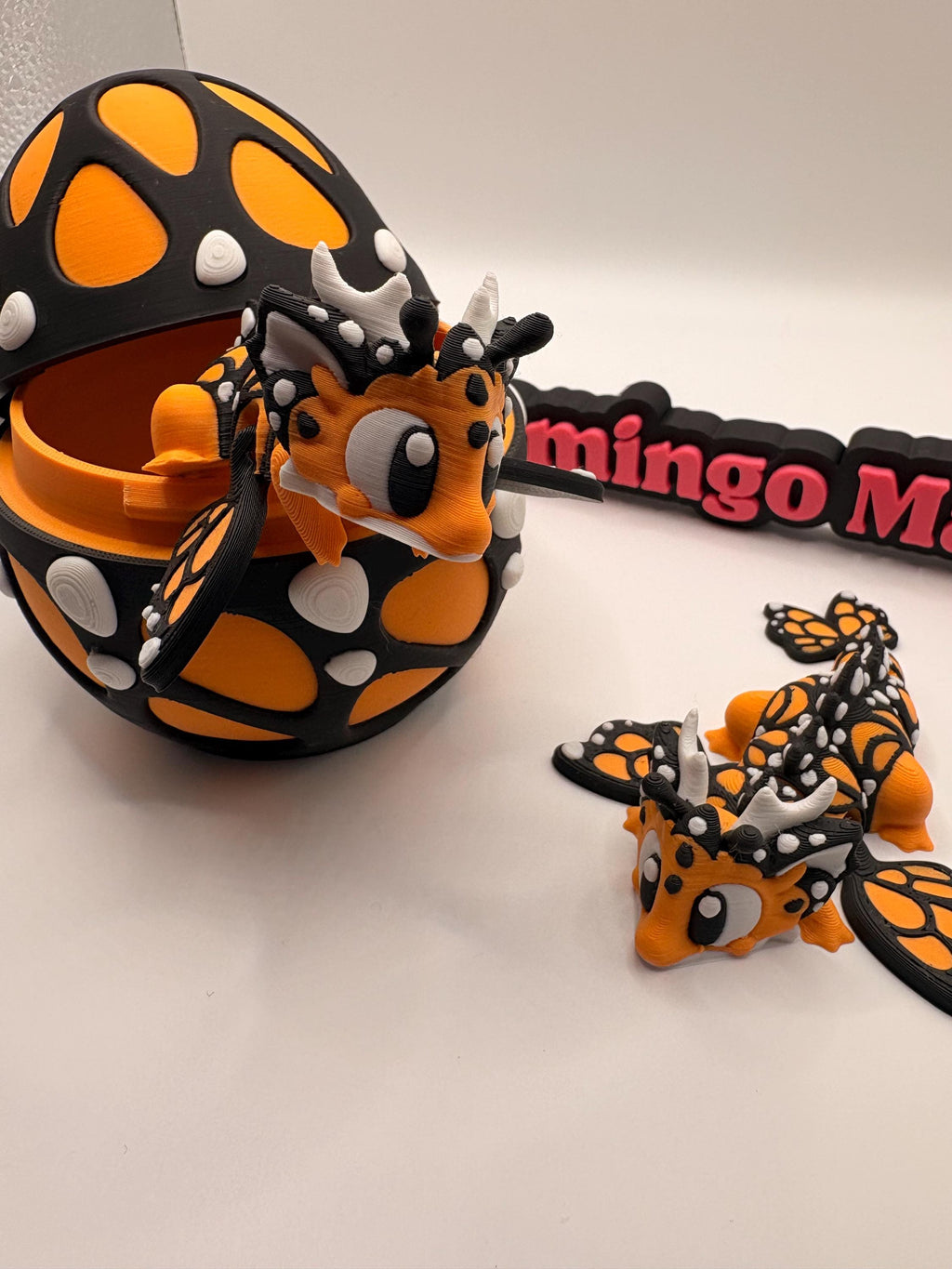 Monarch Butterfly Dragon • 3D Printed Fantasy Figurine • Collectible Dragon Statue • Monarch Egg Dragon • Unique Gift for Dragon Lovers