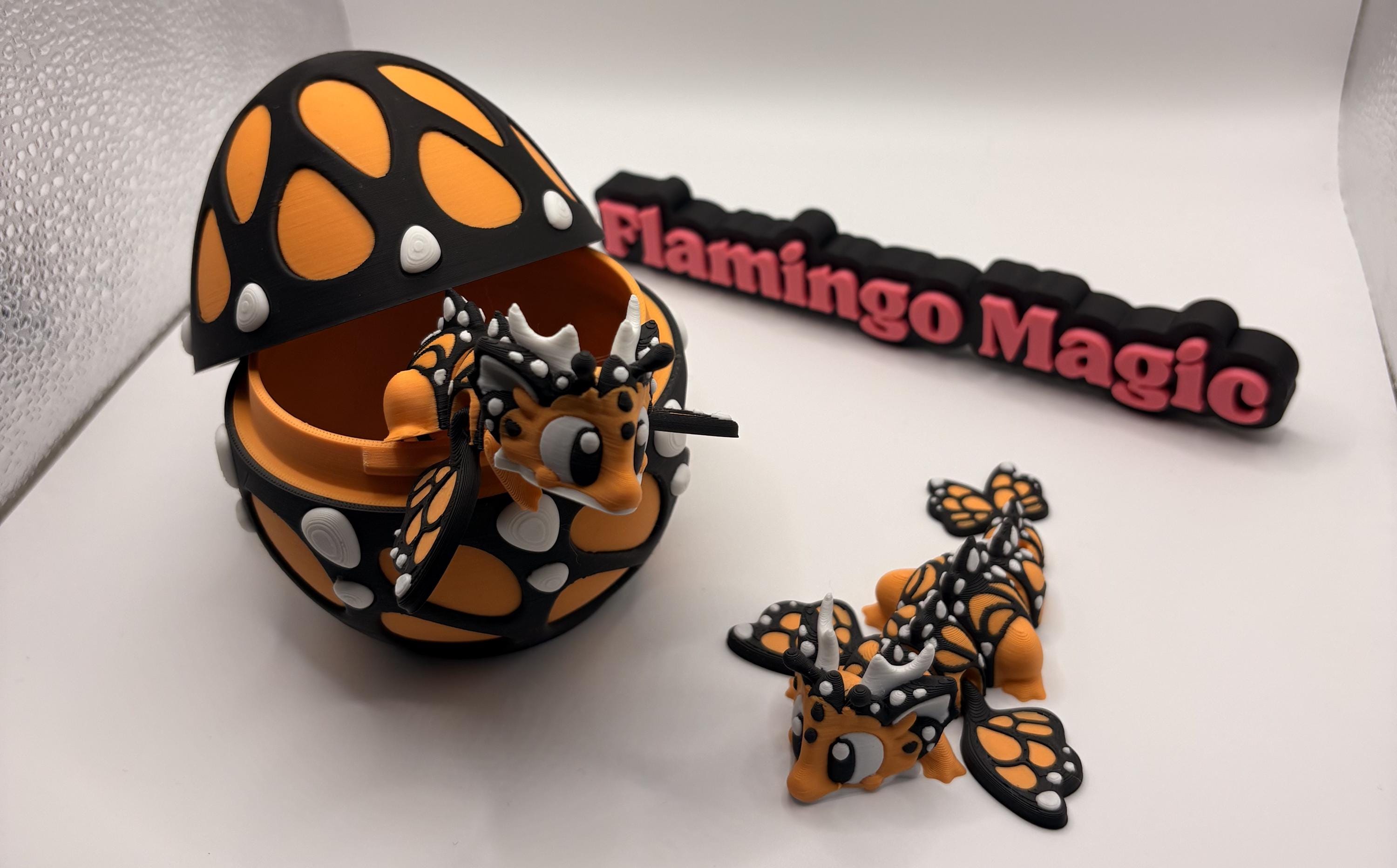 Monarch Butterfly Dragon • 3D Printed Fantasy Figurine • Collectible Dragon Statue • Monarch Egg Dragon • Unique Gift for Dragon Lovers