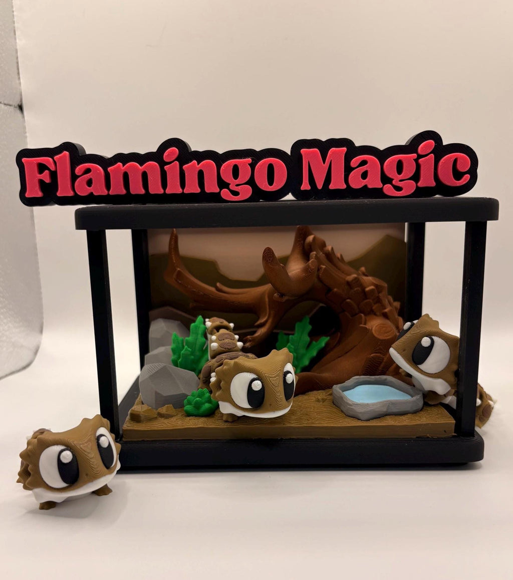 Gecko & Bearded Dragon Fidget Set – 3D Printed Articulated Reptile Tank Display