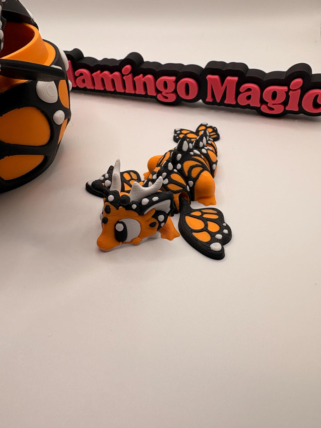 Monarch Butterfly Dragon • 3D Printed Fantasy Figurine • Collectible Dragon Statue • Monarch Egg Dragon • Unique Gift for Dragon Lovers