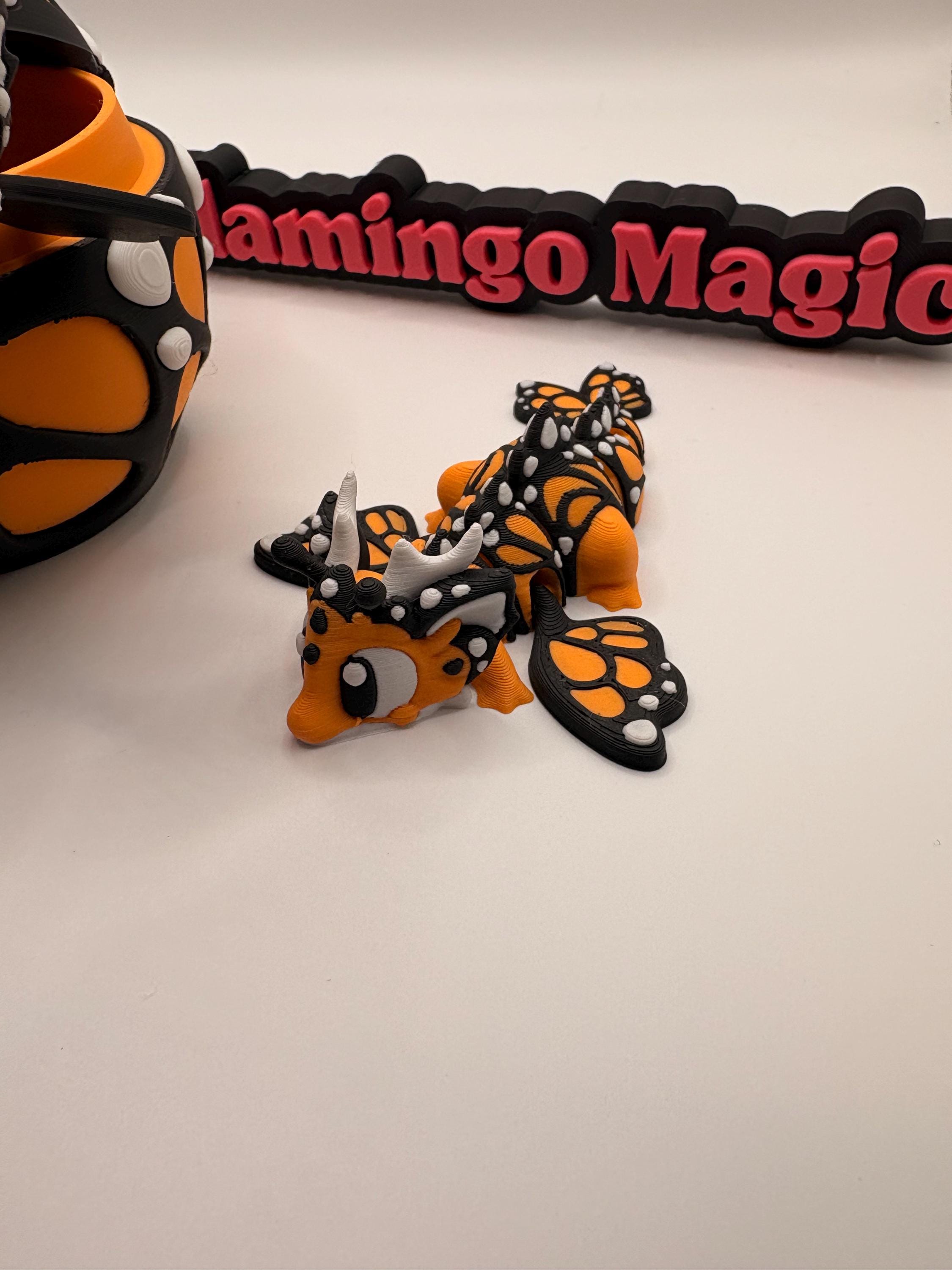 Monarch Butterfly Dragon • 3D Printed Fantasy Figurine • Collectible Dragon Statue • Monarch Egg Dragon • Unique Gift for Dragon Lovers