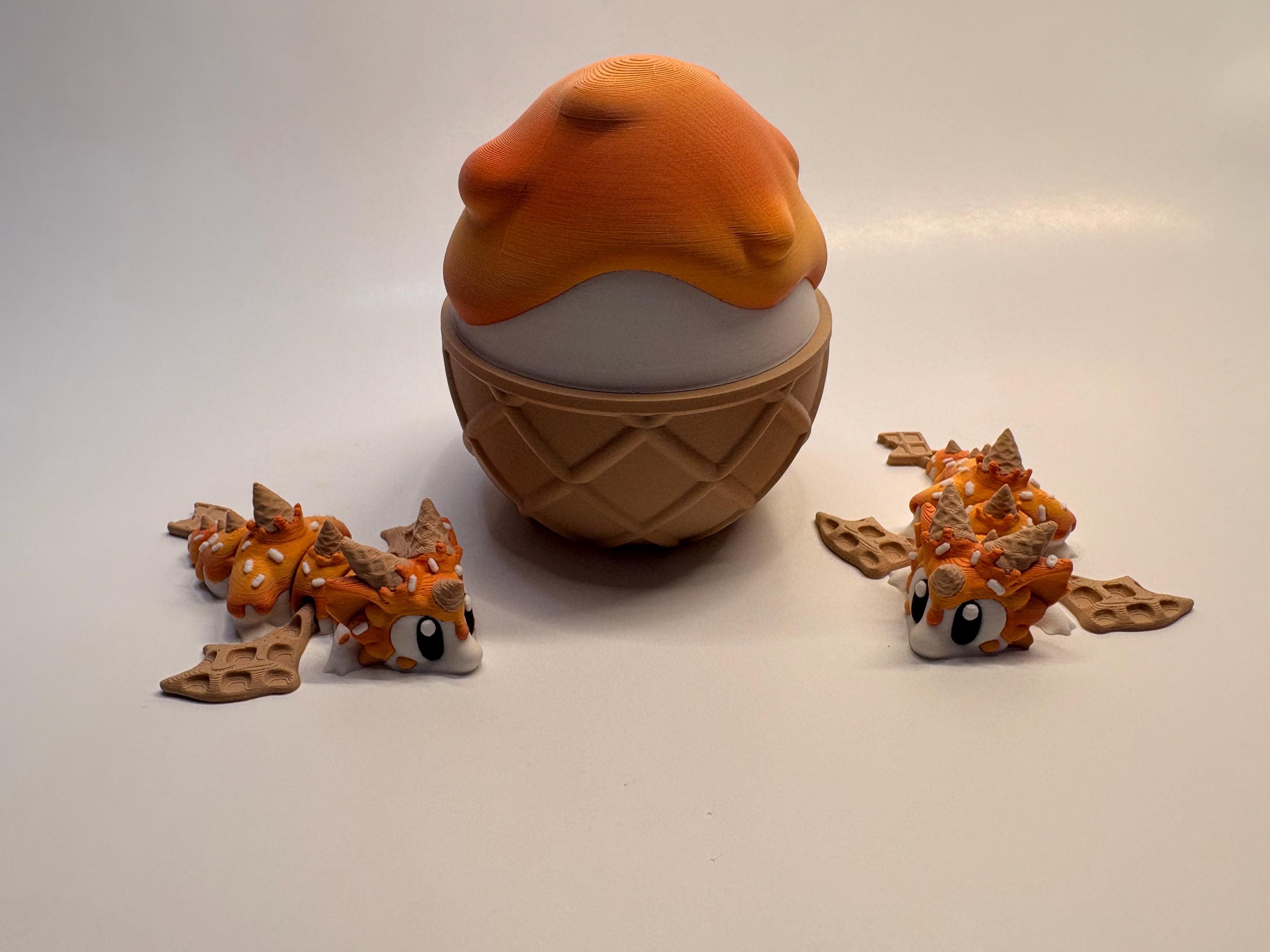 Sweet Treat Mini Dragon & Egg – 3D Printed Articulated Figurine