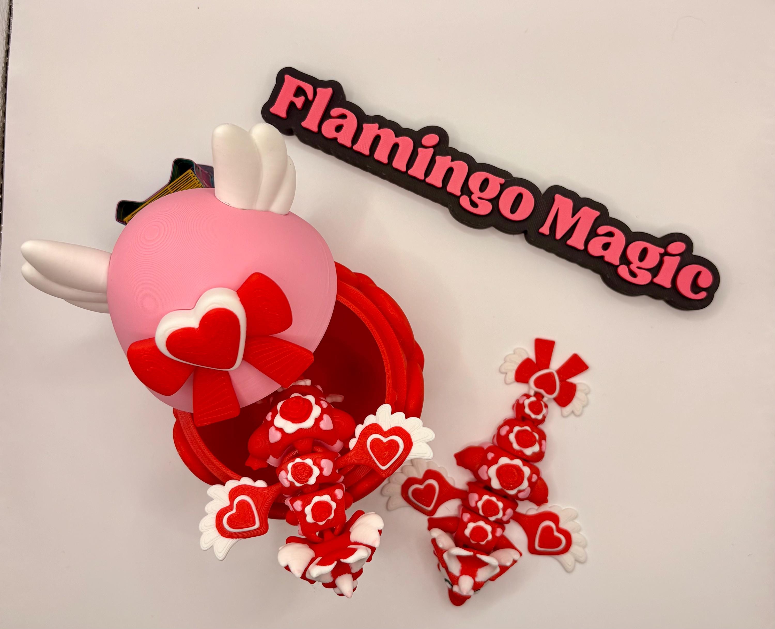 Valentine Heart Dragon • 3D Printed Dragon Figurine • Cute Fantasy Gift • Heart Egg Dragon • Valentine Collectible for Dragon Lovers