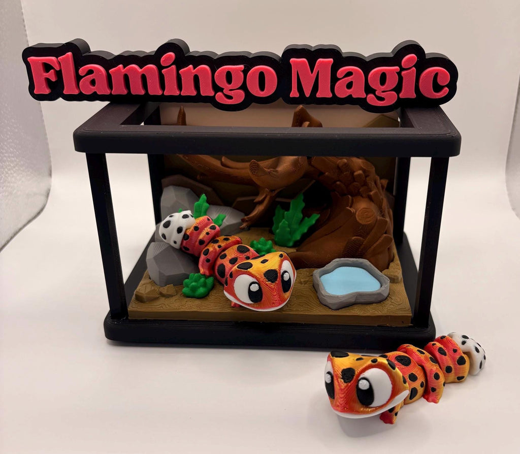Gecko & Bearded Dragon Fidget Set – 3D Printed Articulated Reptile Tank Display