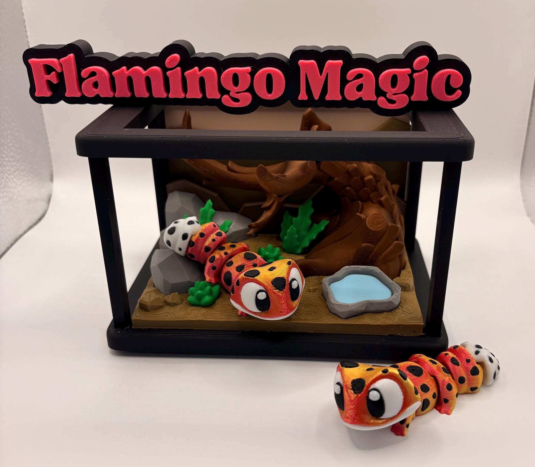 Gecko & Bearded Dragon Fidget Set – 3D Printed Articulated Reptile Tank Display