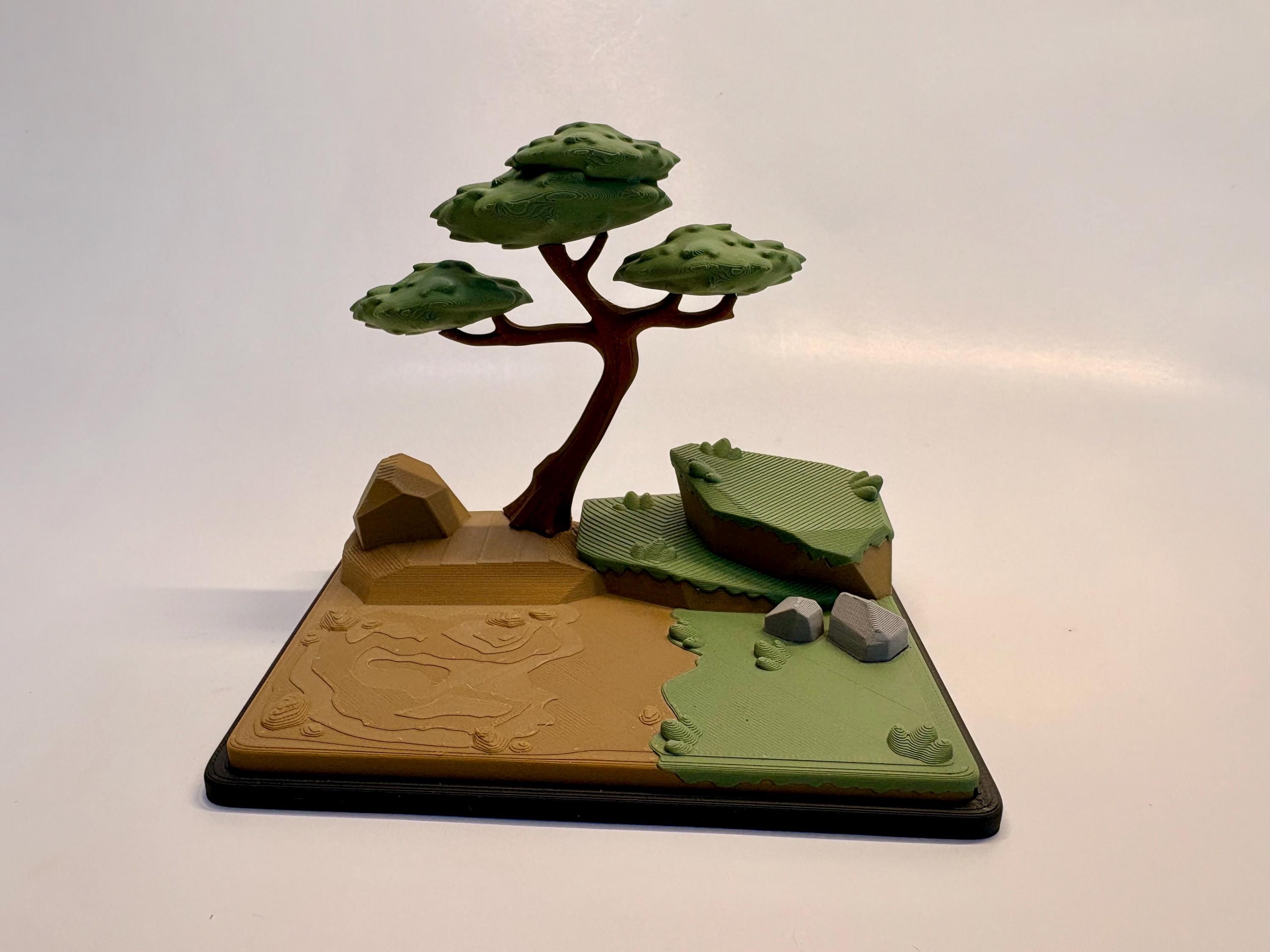 Savannah Animal Tank Playset • 3D Printed Giraffes & Tiger • Mini Safari Scene • Set of 2 or Set of 3 • Cute Collectible Gift