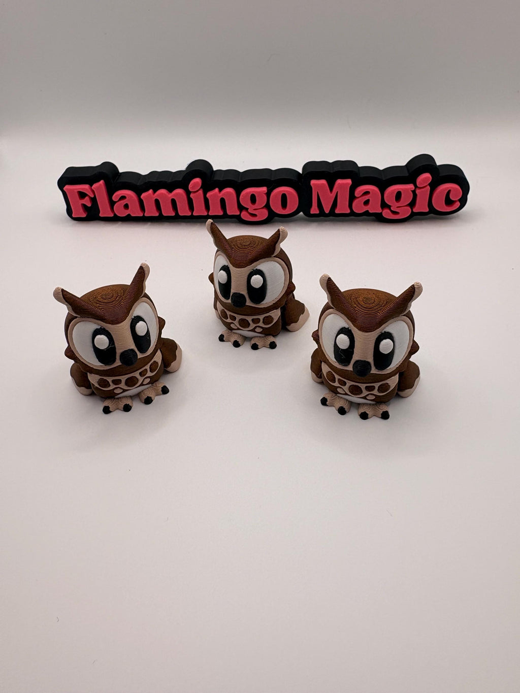 Owl Park Display – 3D Printed Owl Figures with Tree Scene | Cute Owl Decor | Woodland Desk Shelf Decor | Owl Lover Gift